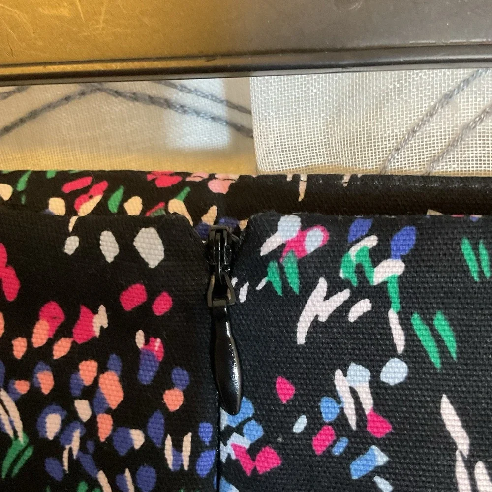 Talbots‎ Women Stretch Back Zipper Back Slit Colorful Flowers Pencil Skirt 16